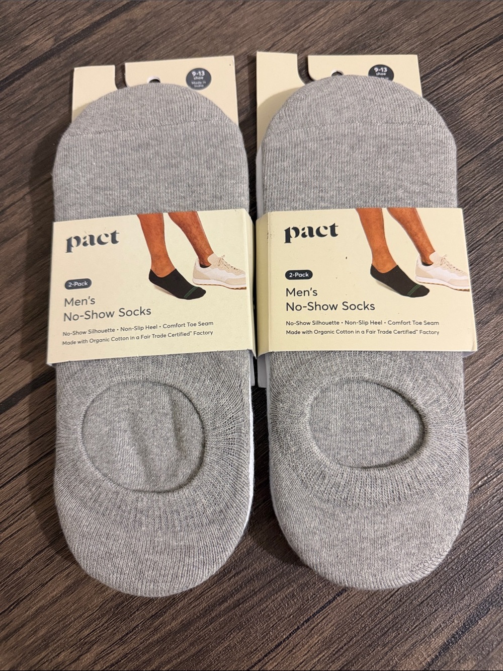 Bundle Pact Men's No-Show Socks in Light Gray - 4 pairs